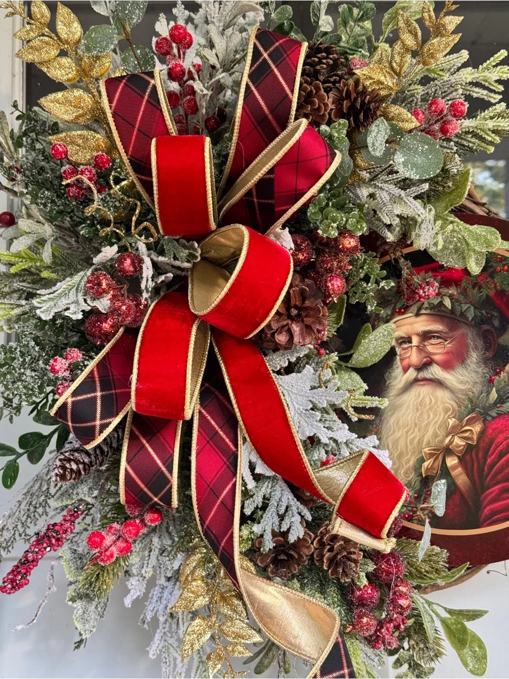 Vintage Santa Grapevine Wreath